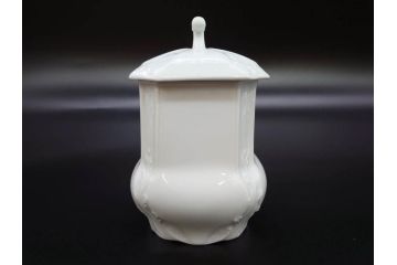 フランス/TRADITION CNP FRANCE　LIMOGES(リモージュ)　ドイツ/KRONESTER BAVARIA(クロネスター ババリア)　白磁　シンプルでどんな食卓にも馴染むシュガーポット2点・バスケット・小物入れ2点セット(菓子器、蓋物、カゴ、籠、洋食器)(R-078882)