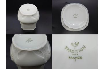 フランス/TRADITION CNP FRANCE　LIMOGES(リモージュ)　ドイツ/KRONESTER BAVARIA(クロネスター ババリア)　白磁　シンプルでどんな食卓にも馴染むシュガーポット2点・バスケット・小物入れ2点セット(菓子器、蓋物、カゴ、籠、洋食器)(R-078882)