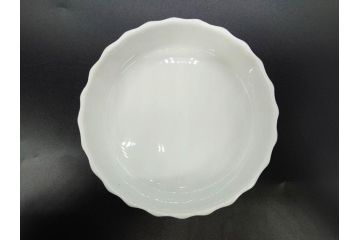 ビンテージ　フランス　Philippe Deshoulieres(フィリップデズリエ)　LIMOGES(リモージュ)　側面に施されたフルーツの模様が可愛らしいグラタン皿6枚セット(ヴィンテージ、果物、いちご、葡萄、洋ナシ、白磁、プレート、中皿、深皿、洋食器)(R-078885)