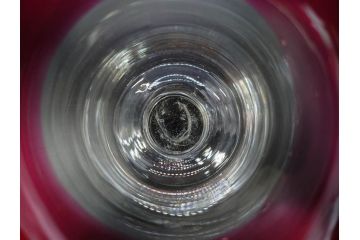 大正〜昭和初期　当時物　レトロな雰囲気が可愛らしい赤縁氷コップ2客セット(グラス、吹きガラス、和ガラス、硝子)(R-078887)