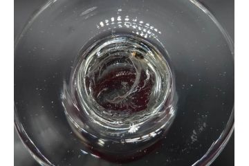 大正〜昭和初期　当時物　レトロな雰囲気が可愛らしい赤縁氷コップ2客セット(グラス、吹きガラス、和ガラス、硝子)(R-078887)