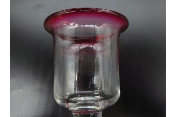 大正〜昭和初期　当時物　レトロな雰囲気が可愛らしい赤縁氷コップ2客セット(グラス、吹きガラス、和ガラス、硝子)(R-078887)