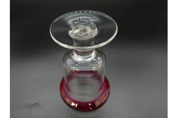 大正〜昭和初期　当時物　レトロな雰囲気が可愛らしい赤縁氷コップ2客セット(グラス、吹きガラス、和ガラス、硝子)(R-078887)