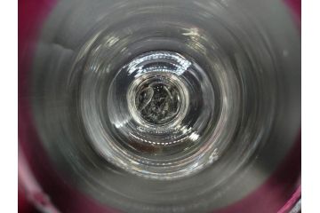 大正〜昭和初期　当時物　縁の色合いがアクセントの赤縁氷コップ2客セット(グラス、吹きガラス、和ガラス、硝子)(R-078888)