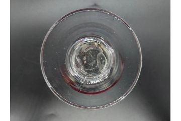 大正〜昭和初期　当時物　縁の色合いがアクセントの赤縁氷コップ2客セット(グラス、吹きガラス、和ガラス、硝子)(R-078888)
