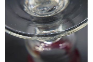 大正〜昭和初期　当時物　縁の色合いがアクセントの赤縁氷コップ2客セット(グラス、吹きガラス、和ガラス、硝子)(R-078888)