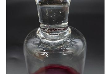 大正〜昭和初期　当時物　縁の色合いがアクセントの赤縁氷コップ2客セット(グラス、吹きガラス、和ガラス、硝子)(R-078888)