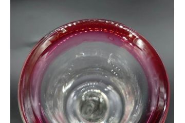 大正〜昭和初期　当時物　縁の色合いがアクセントの赤縁氷コップ2客セット(グラス、吹きガラス、和ガラス、硝子)(R-078888)