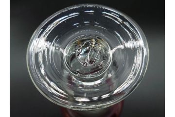大正〜昭和初期　当時物　縁の色合いがアクセントの赤縁氷コップ2客セット(グラス、吹きガラス、和ガラス、硝子)(R-078888)