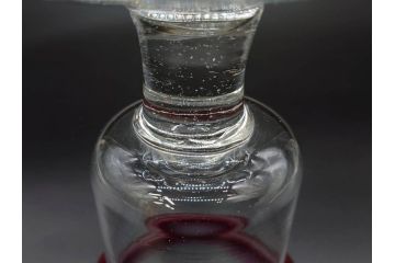 大正〜昭和初期　当時物　縁の色合いがアクセントの赤縁氷コップ2客セット(グラス、吹きガラス、和ガラス、硝子)(R-078888)
