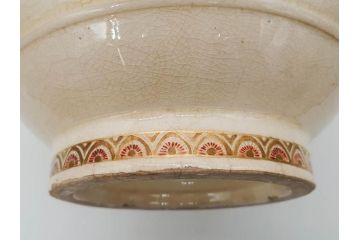 時代物　在銘 大迫　薩摩焼　白薩摩　双耳　金彩で緻密に描かれたデザインが華麗な花瓶(壺、花器、花入、花生、象耳、壷、つぼ、ゾウ、龍、鳳凰、裏印)(R-078894)
