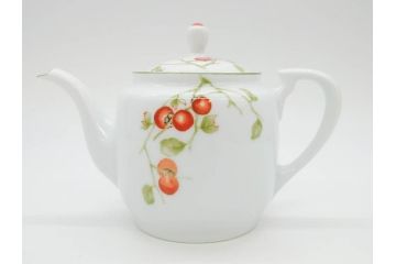 オールドノリタケ　NORITAKE　ヤジロベー印　くつろぎの一時を楽しめるティーセット(ティーポット、クリーマー、シュガーポット、C&S6客、ティーカップ&ソーサー、柿、日本陶器會社、果物、洋食器、箱付き)(R-078895)