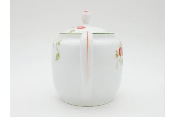 オールドノリタケ　NORITAKE　ヤジロベー印　くつろぎの一時を楽しめるティーセット(ティーポット、クリーマー、シュガーポット、C&S6客、ティーカップ&ソーサー、柿、日本陶器會社、果物、洋食器、箱付き)(R-078895)