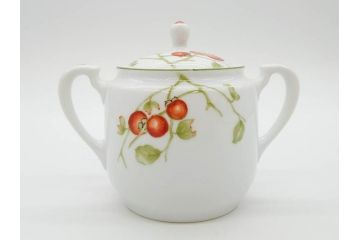 オールドノリタケ　NORITAKE　ヤジロベー印　くつろぎの一時を楽しめるティーセット(ティーポット、クリーマー、シュガーポット、C&S6客、ティーカップ&ソーサー、柿、日本陶器會社、果物、洋食器、箱付き)(R-078895)