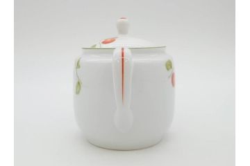 オールドノリタケ　NORITAKE　ヤジロベー印　くつろぎの一時を楽しめるティーセット(ティーポット、クリーマー、シュガーポット、C&S6客、ティーカップ&ソーサー、柿、日本陶器會社、果物、洋食器、箱付き)(R-078895)