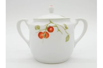 オールドノリタケ　NORITAKE　ヤジロベー印　くつろぎの一時を楽しめるティーセット(ティーポット、クリーマー、シュガーポット、C&S6客、ティーカップ&ソーサー、柿、日本陶器會社、果物、洋食器、箱付き)(R-078895)