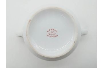 オールドノリタケ　NORITAKE　ヤジロベー印　くつろぎの一時を楽しめるティーセット(ティーポット、クリーマー、シュガーポット、C&S6客、ティーカップ&ソーサー、柿、日本陶器會社、果物、洋食器、箱付き)(R-078895)
