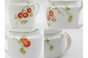 オールドノリタケ　NORITAKE　ヤジロベー印　くつろぎの一時を楽しめるティーセット(ティーポット、クリーマー、シュガーポット、C&S6客、ティーカップ&ソーサー、柿、日本陶器會社、果物、洋食器、箱付き)(R-078895)