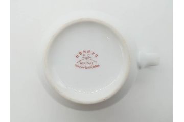 オールドノリタケ　NORITAKE　ヤジロベー印　くつろぎの一時を楽しめるティーセット(ティーポット、クリーマー、シュガーポット、C&S6客、ティーカップ&ソーサー、柿、日本陶器會社、果物、洋食器、箱付き)(R-078895)