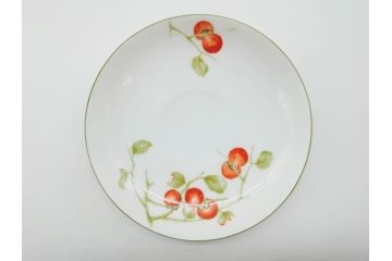 オールドノリタケ　NORITAKE　ヤジロベー印　くつろぎの一時を楽しめるティーセット(ティーポット、クリーマー、シュガーポット、C&S6客、ティーカップ&ソーサー、柿、日本陶器會社、果物、洋食器、箱付き)(R-078895)