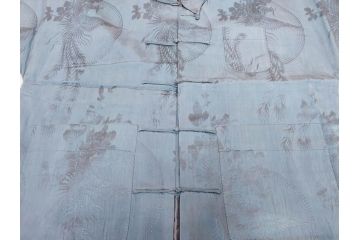 戦前　中国　満州　上海　支那　唐服　カンフー服　チャイナ服　長袍　萬昌提荘　中国服(鳳凰、辮髪帽、チャイナ帽、帽子、支那靴、民族衣装、袋付き)(R-078899)