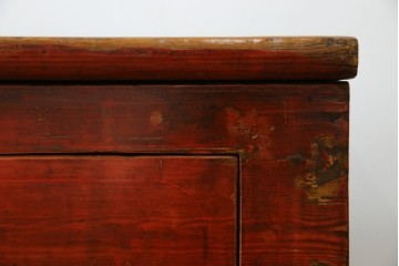 アジアンヴィンテージ!!　オリエンタルデザイン　中国美術　花鳥風月　異国情緒の雰囲気漂うローボード(ベンチ)　(R-078903)