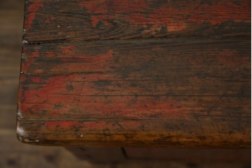 アジアンヴィンテージ!!　オリエンタルデザイン　中国美術　花鳥風月　異国情緒の雰囲気漂うローボード(ベンチ)　(R-078903)