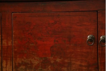 アジアンヴィンテージ!!　オリエンタルデザイン　中国美術　花鳥風月　異国情緒の雰囲気漂うローボード(ベンチ)　(R-078903)