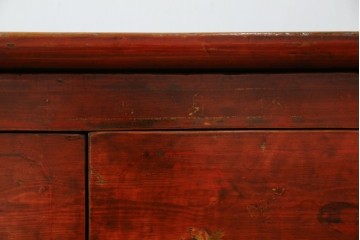 アジアンヴィンテージ!!　オリエンタルデザイン　中国美術　花鳥風月　異国情緒の雰囲気漂うローボード(ベンチ)　(R-078903)