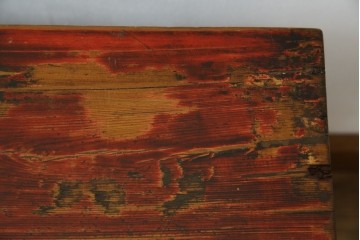 アジアンヴィンテージ!!　オリエンタルデザイン　中国美術　花鳥風月　異国情緒の雰囲気漂うローボード(ベンチ)　(R-078903)