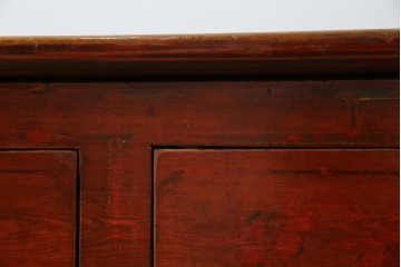 アジアンヴィンテージ!!　オリエンタルデザイン　中国美術　花鳥風月　異国情緒の雰囲気漂うローボード(ベンチ)　(R-078903)