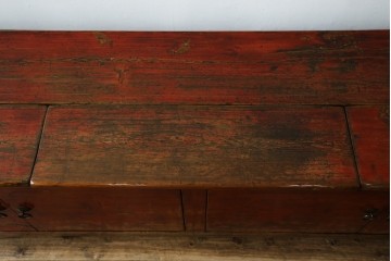 アジアンヴィンテージ!!　オリエンタルデザイン　中国美術　花鳥風月　異国情緒の雰囲気漂うローボード(ベンチ)　(R-078903)