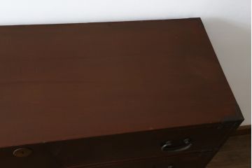 和製アンティーク　上手物!!　漆塗り　溜塗　内部桐材　落ち着きのある佇まいが魅力的な衣装箪笥(収納箪笥、時代箪笥、引き出し、チェスト)(R-078905)