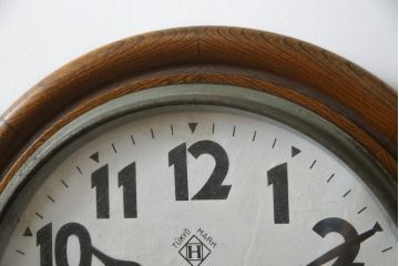 和製アンティーク　TOKYO MARK(東京マーク)　TUKYO MARK　丸いフォルムが可愛らしいシンプルな振り子時計(柱時計、古時計、掛け時計)(R-078907)