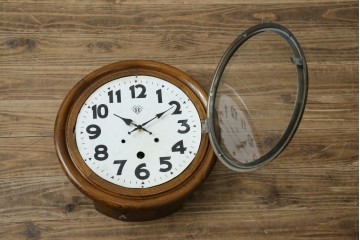 和製アンティーク　TOKYO MARK(東京マーク)　TUKYO MARK　丸いフォルムが可愛らしいシンプルな振り子時計　(R-078907)