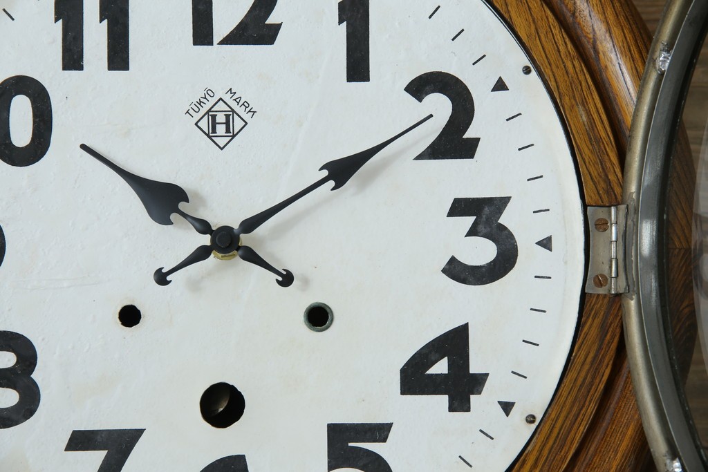 和製アンティーク　TOKYO MARK(東京マーク)　TUKYO MARK　丸いフォルムが可愛らしいシンプルな振り子時計　(R-078907)
