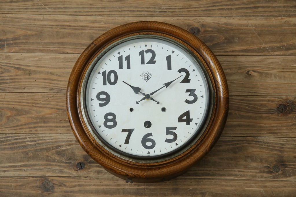 和製アンティーク　TOKYO MARK(東京マーク)　TUKYO MARK　丸いフォルムが可愛らしいシンプルな振り子時計　(R-078907)