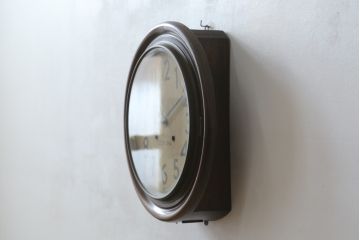 和製アンティーク　精工舎(SEIKOSHA、セイコー)　TRADE(S)MARK　シンプルな丸いフォルムの振り子時計(柱時計、古時計、掛け時計、丸型)(R-078908)