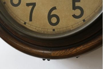 和製アンティーク　精工舎(SEIKOSHA、セイコー)　TRADE(S)MARK　シンプルな丸いフォルムの振り子時計(柱時計、古時計、掛け時計、丸型)(R-078908)