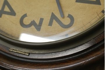 和製アンティーク　精工舎(SEIKOSHA、セイコー)　TRADE(S)MARK　シンプルな丸いフォルムの振り子時計(柱時計、古時計、掛け時計、丸型)(R-078908)
