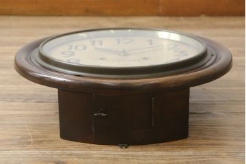 和製アンティーク　精工舎(SEIKOSHA、セイコー)　TRADE(S)MARK　シンプルな丸いフォルムの振り子時計(柱時計、古時計、掛け時計、丸型)(R-078908)