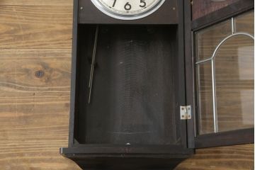 和製アンティーク　精工舎(SEIKOSHA、セイコー)　14DAY　TRADE(S)MARK　小振りな文字盤と装飾がおしゃれな振り子時計(柱時計、古時計、掛け時計)(R-078909)