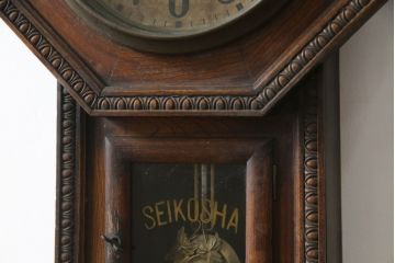 和製アンティーク　精工舎(SEIKOSHA、セイコー)　TRADE(S)MARK　深みのある色味が渋くてお洒落な振り子時計(柱時計、古時計、掛け時計、八角時計)(R-078912)