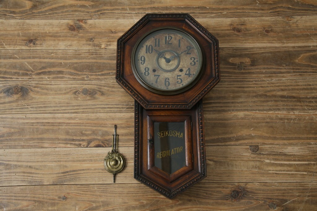 和製アンティーク　精工舎(SEIKOSHA、セイコー)　TRADE(S)MARK　深みのある色味が渋くてお洒落な振り子時計　(R-078912)