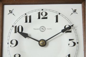 和製アンティーク　精工舎(SEIKOSHA、セイコー)　TRADE(S)MARK　木目が映えるシンプルなデザインの振り子時計(柱時計、古時計、掛け時計)(R-078913)