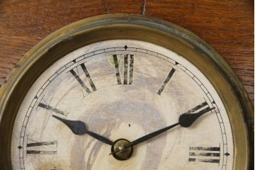 アメリカ　THE NEW HAVEN CLOCK社　8DAY　個性的なデザインが目を引く振り子時計(柱時計、古時計、掛け時計)(R-078914)
