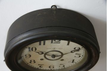 アンティーク雑貨　E. INGRAHAM&CO (イングラハム社)　8DAY　MADE(Y)TOKYO　レトロな雰囲気たっぷりのだるま時計(四つ丸、柱時計、古時計、掛け時計、振り子時計)(R-078915)