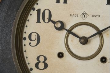 アンティーク雑貨　E. INGRAHAM&CO (イングラハム社)　8DAY　MADE(Y)TOKYO　レトロな雰囲気たっぷりのだるま時計(四つ丸、柱時計、古時計、掛け時計、振り子時計)(R-078915)