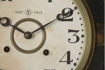 アンティーク雑貨　E. INGRAHAM&CO (イングラハム社)　8DAY　MADE(Y)TOKYO　レトロな雰囲気たっぷりのだるま時計(四つ丸、柱時計、古時計、掛け時計、振り子時計)(R-078915)