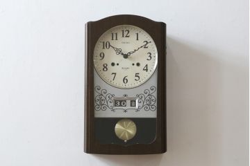 和製アンティーク　精工舎(SEIKOSHA、セイコー)　30DAY　シンプルなカレンダー機能付き振り子時計(柱時計、古時計、掛け時計)(R-078916)